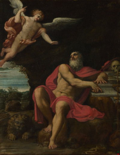 The Vision of St Jerome.  Domenichino. 