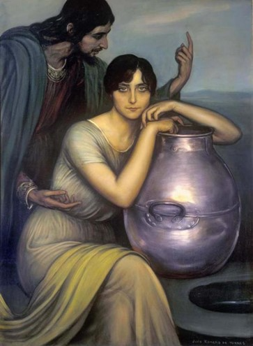 Samaritana (Samaritan Woman) by Julio Romero de Torres (1874-1930). Oil on canvas. 1920. Museo Julio Romero de Torres, Cordoba, Spain.